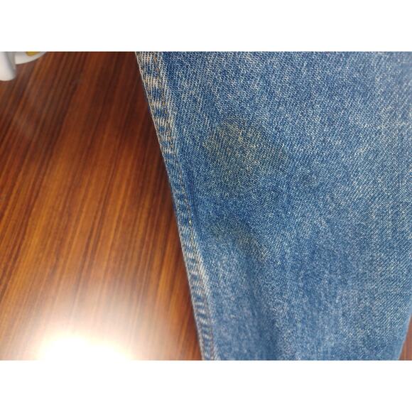 Vintage Levi Strauss 90's Dark Blue Jean Jacket Coat Button Size 40L Rider/Biker - Picture 13 of 15